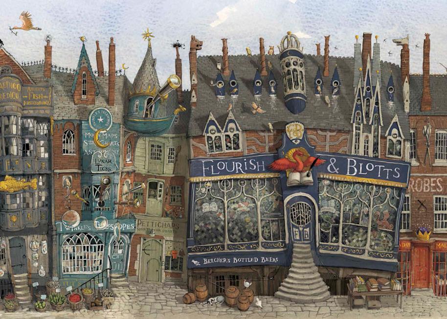Jim Kay's illustration of Diagon Alley