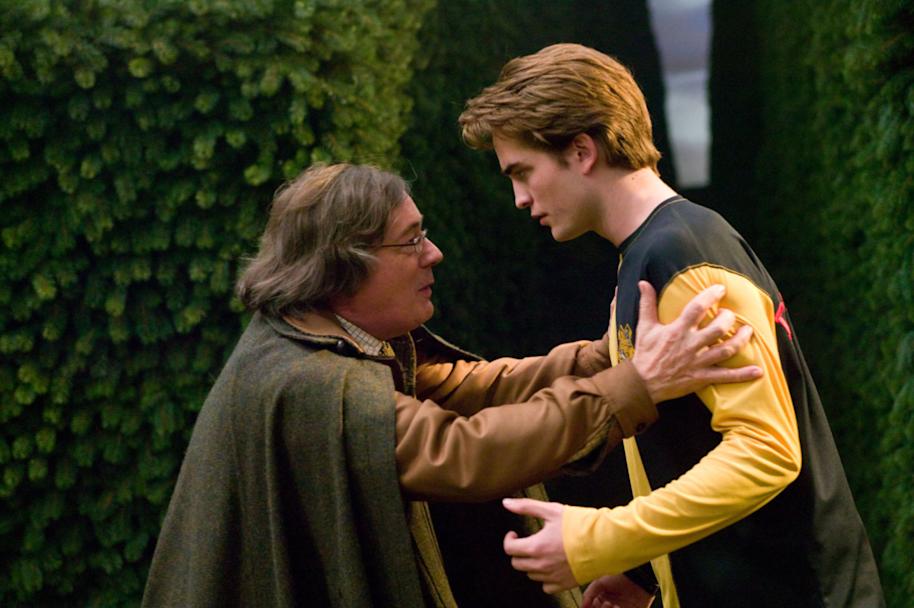 Cedric and Amos before the final Triwizard Challenge.