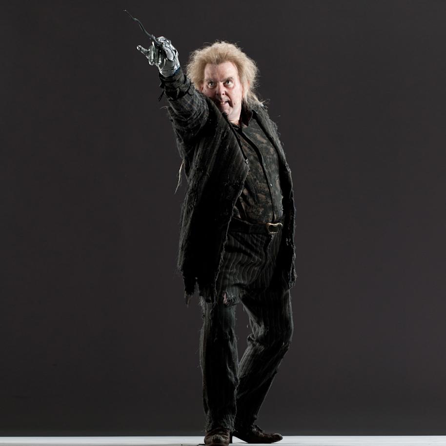 Peter Pettigrew with his wand and silver hand