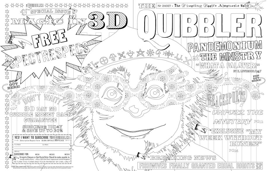 Harry Potter Colouring Book Quibbler page