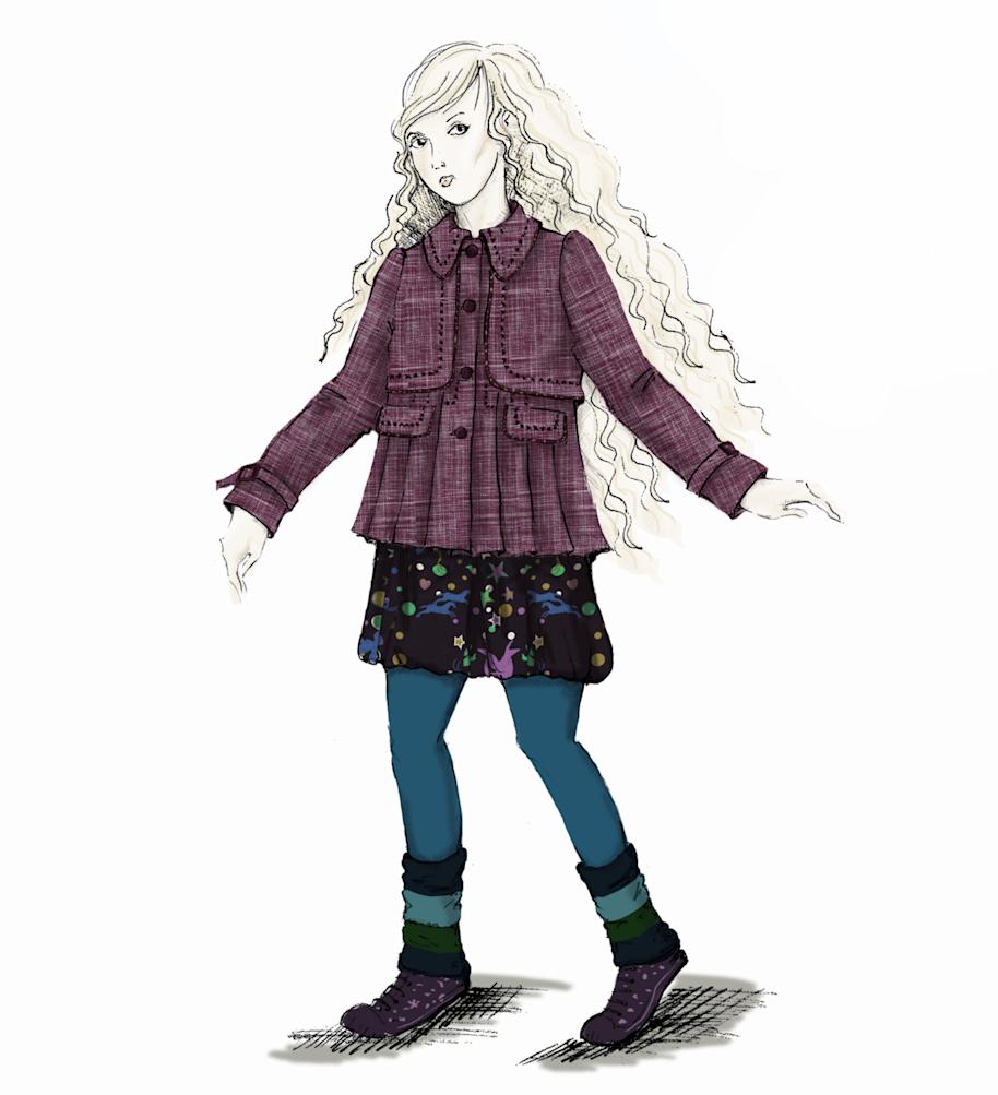 An illustration of Luna in a purple outfit 