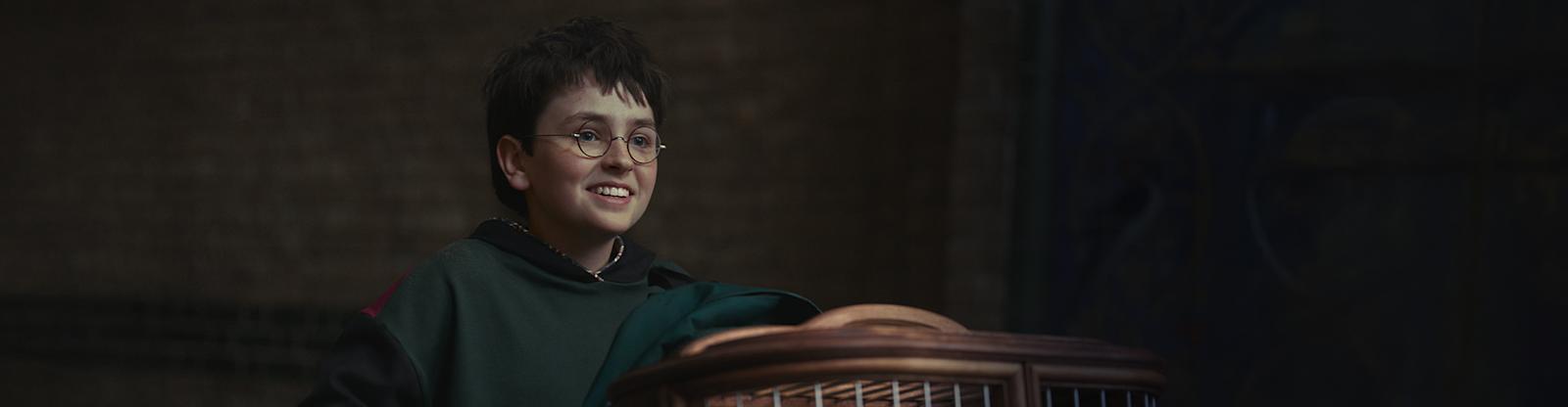 Dominic McLaughlin dans la série Harry Potter de HBO Dominic McLaughlin en Harry Potter dans la série HBO