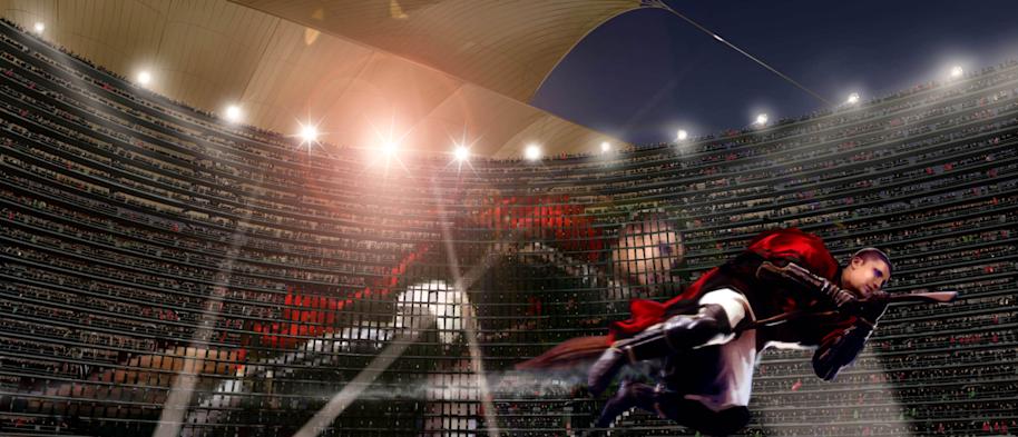 Krum flying in the Quidditch World Cup