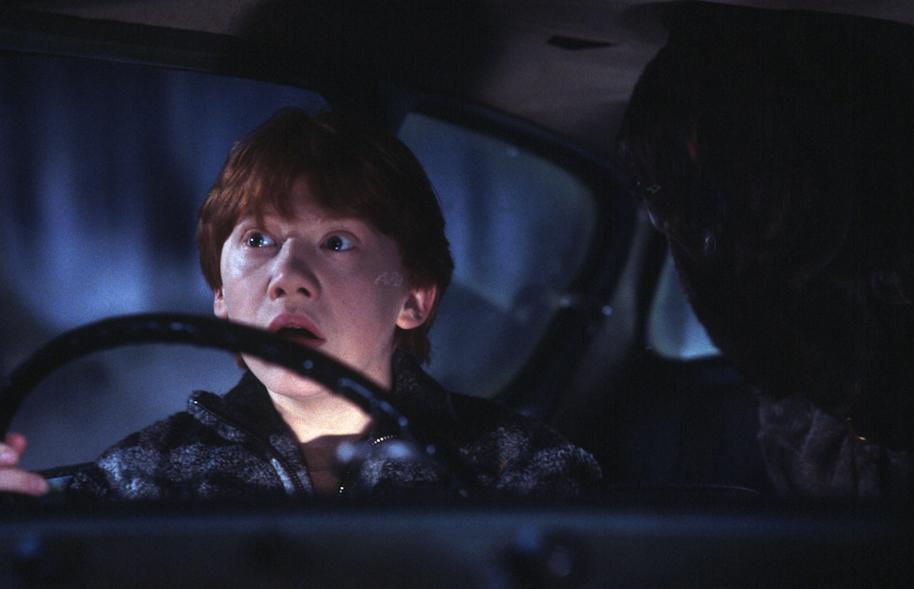 Ron driving the Ford Anglia 