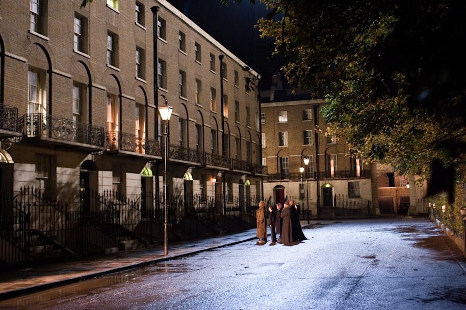 Some members of the Order of the Phoenix wait outside Grimmauld Place  