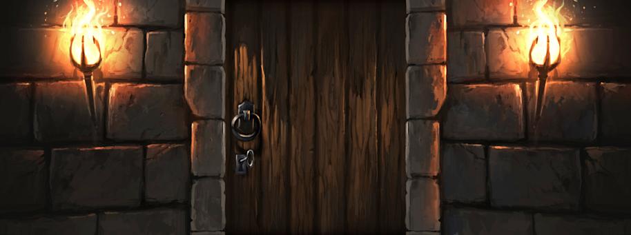 The forbidden corridor with a closed door