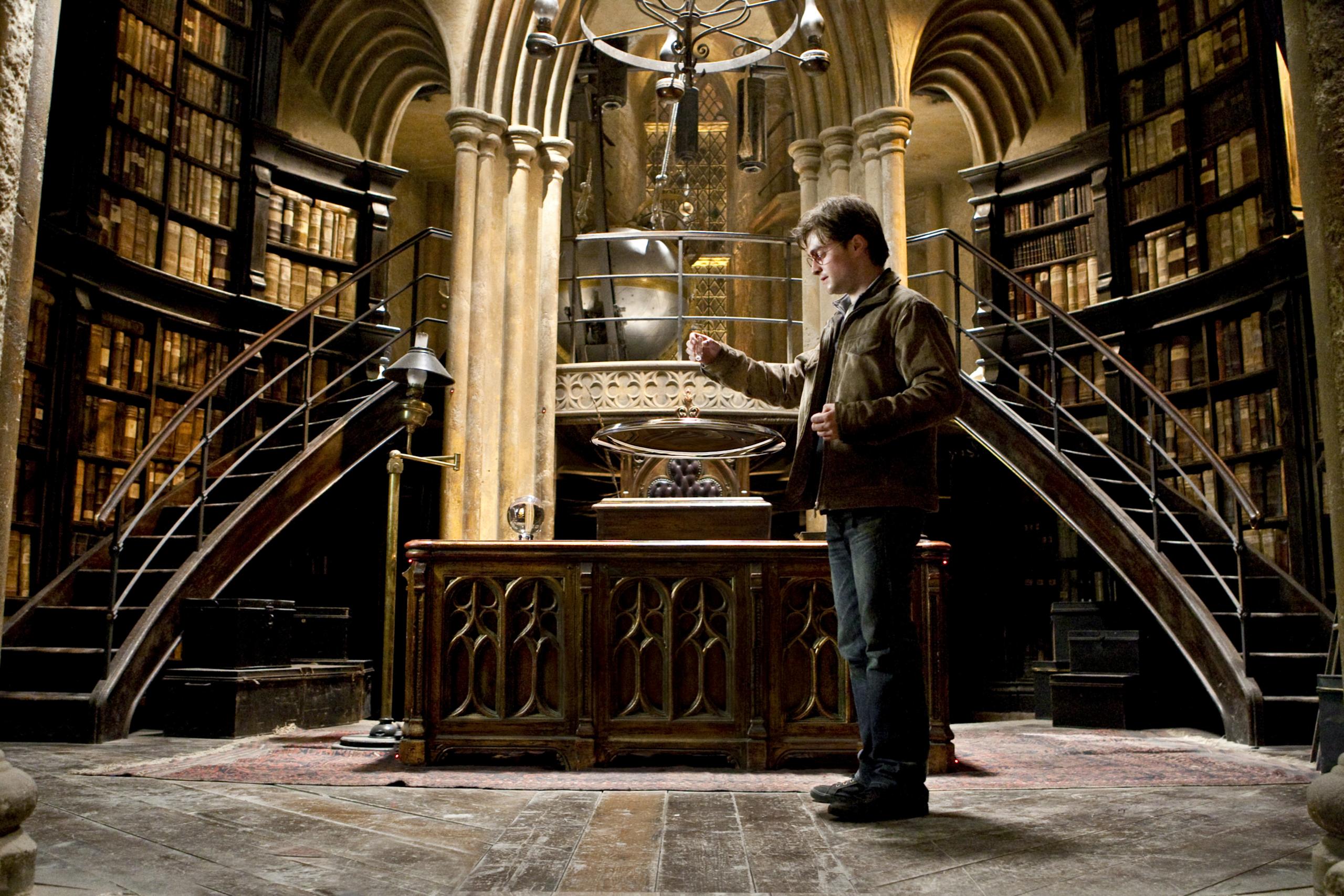Harry looking into the Pensieve from the Deathly Hallows Part 2 
