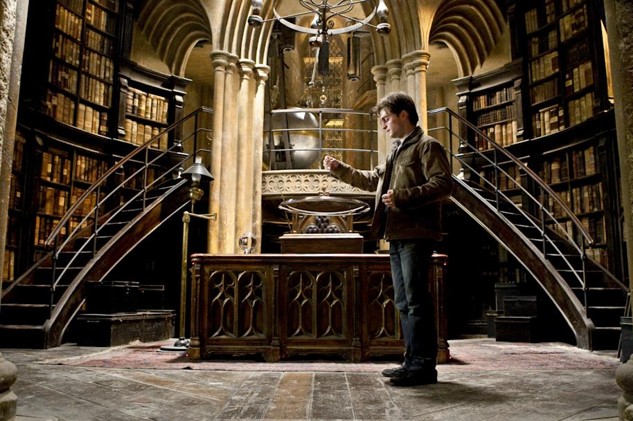 Harry looking into the Pensieve from the Deathly Hallows Part 2 