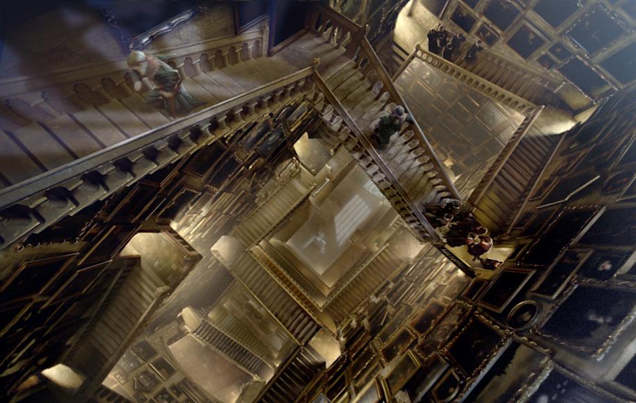 The moving staircases in Hogwarts 