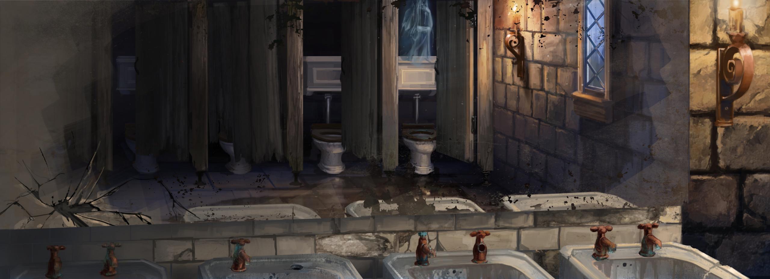 Moaning Myrtle in her bathroom from the Chamber of Secrets 