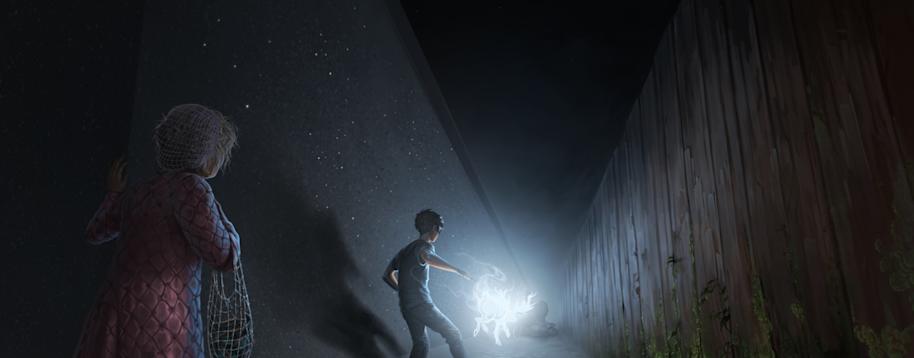 Harry uses the Patronus spell against a Dementor to protect his cousin.