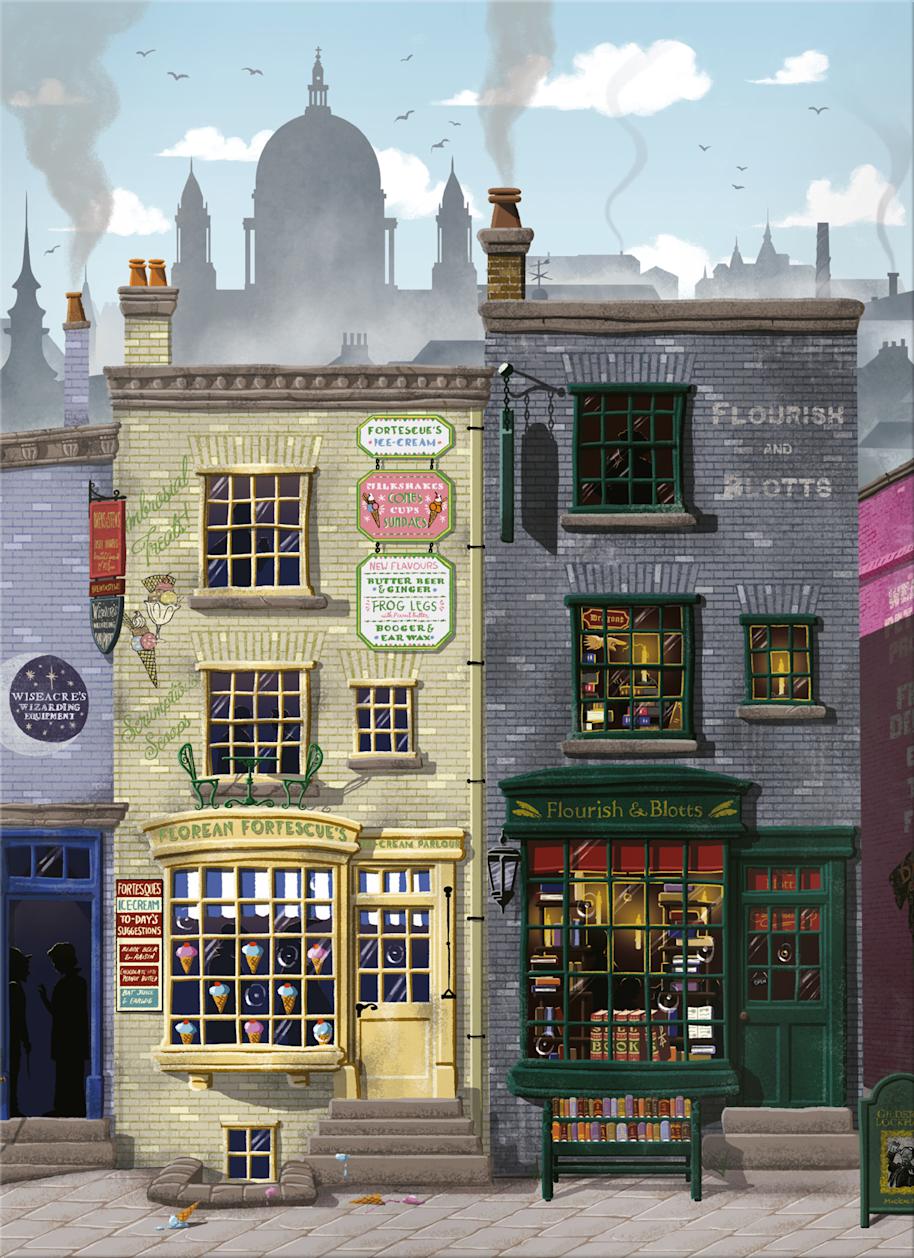 minalima-spellbinding-shops-flourish-blotts-florean-fortescues